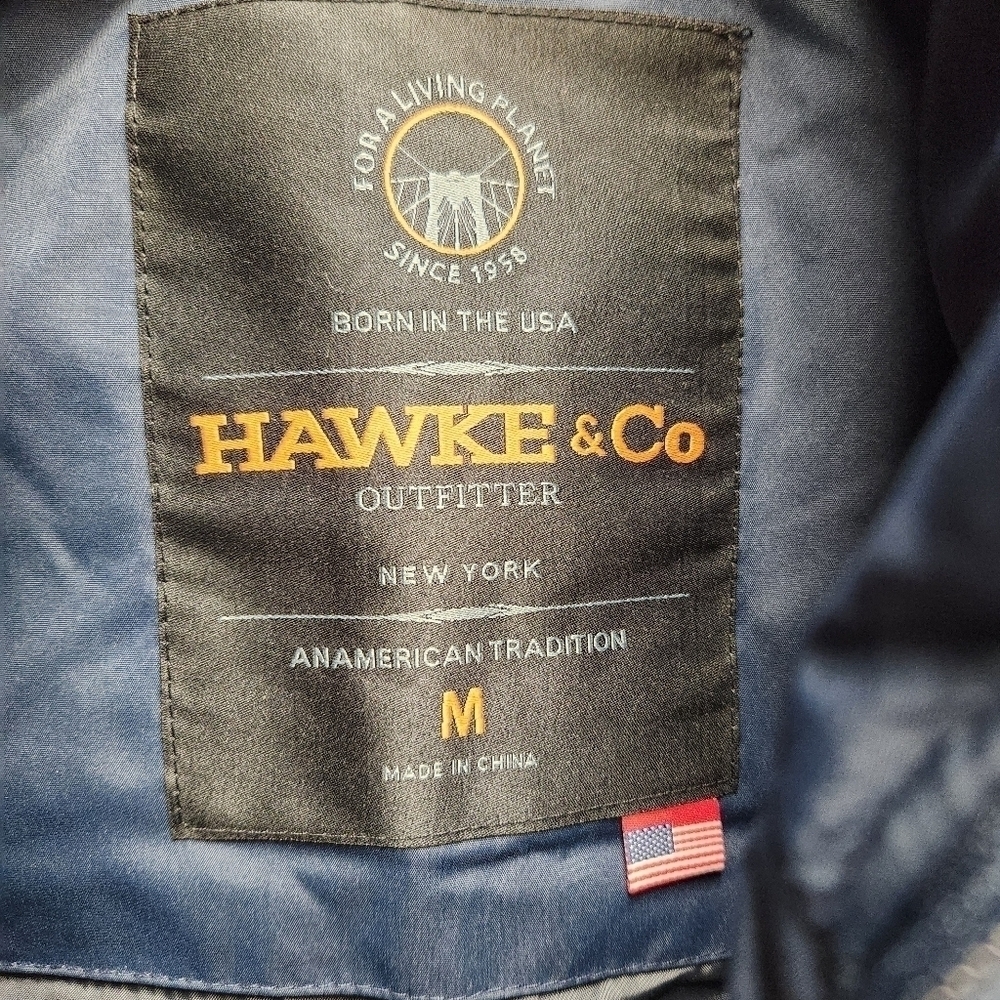 Hawke & Co Sz. M Down Fill Puffer Vest Full Zip Navy Sleeveless Insulated - Picture 3 of 7